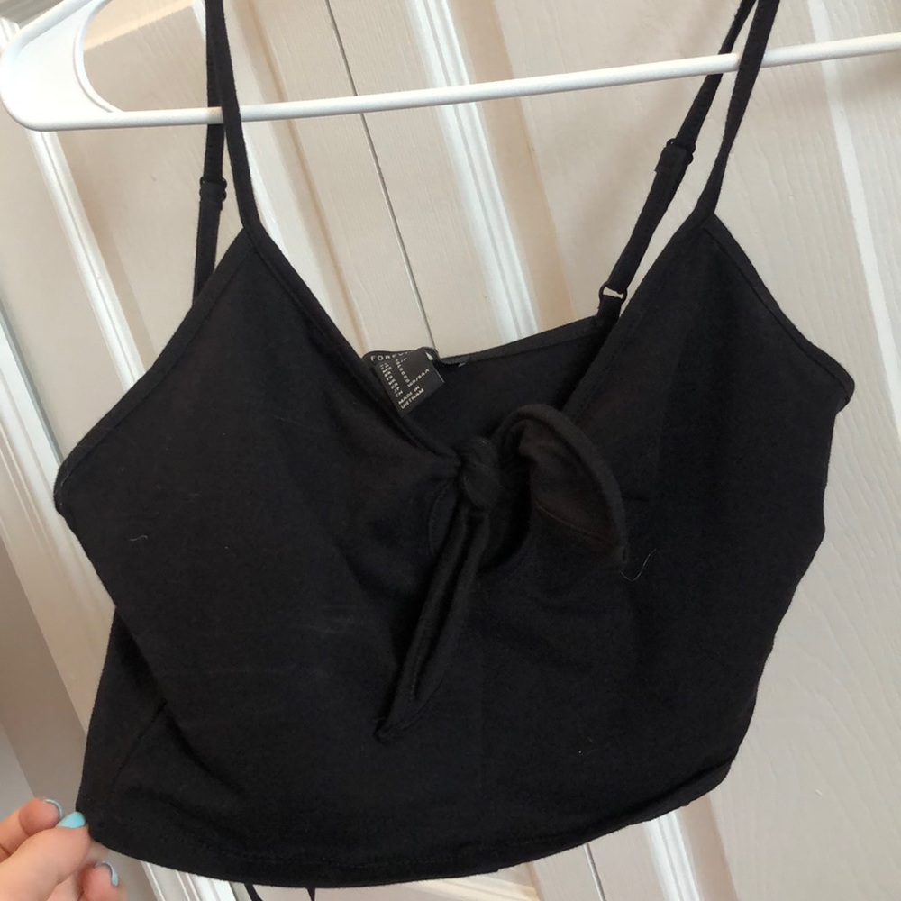 Black tie knot crop top from forever 21